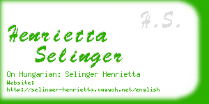 henrietta selinger business card